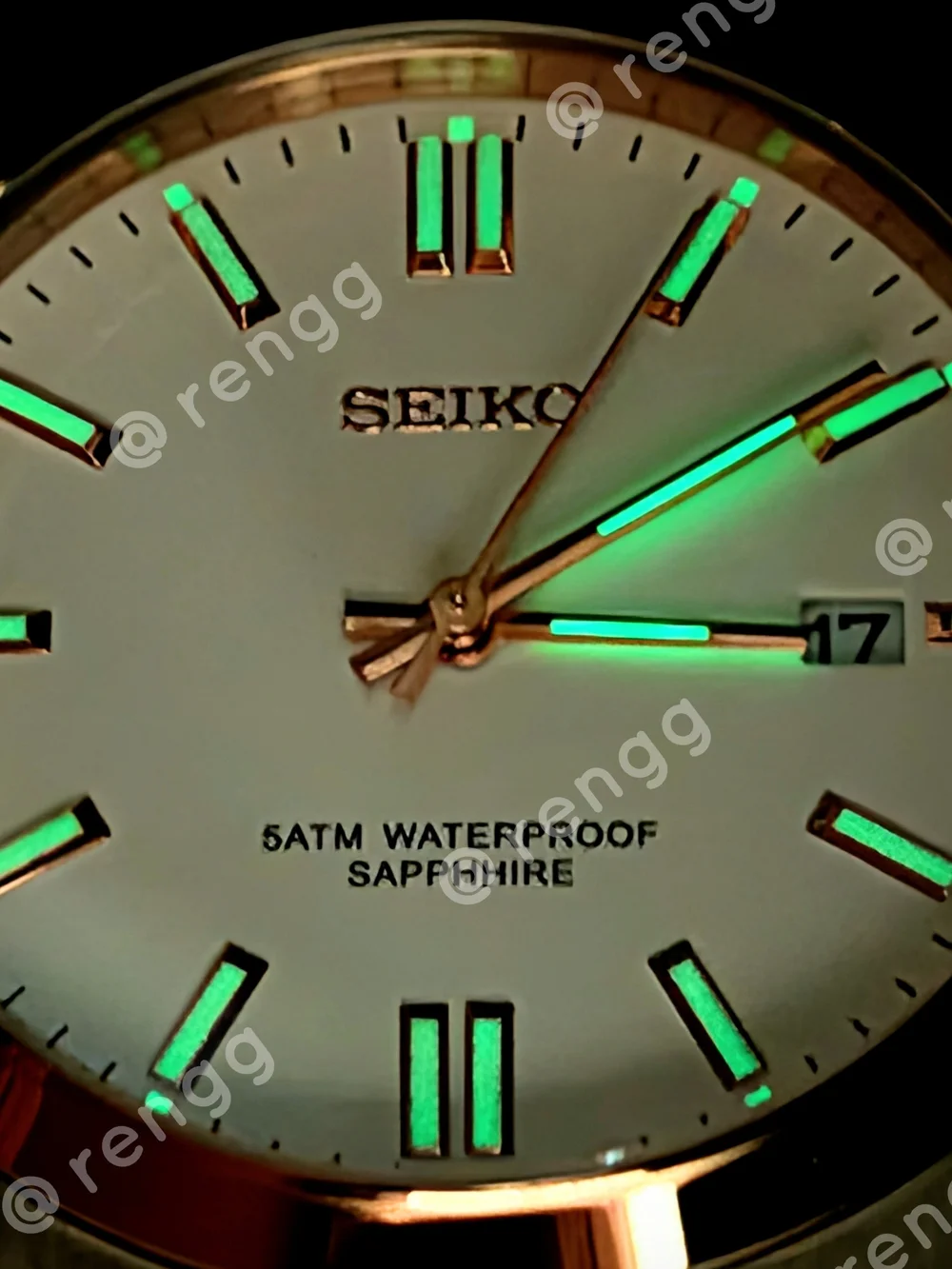 40mm White Seiko Two-Tone Stainless Steel Men's Mod Dress Watch Sapphire